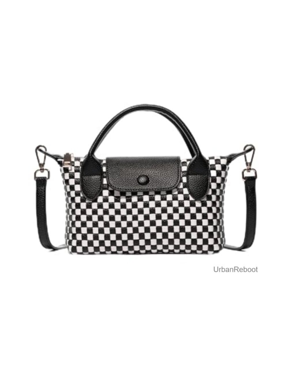 Woven Vegan Leather Crossbody Bag Mini Dumpling Purse